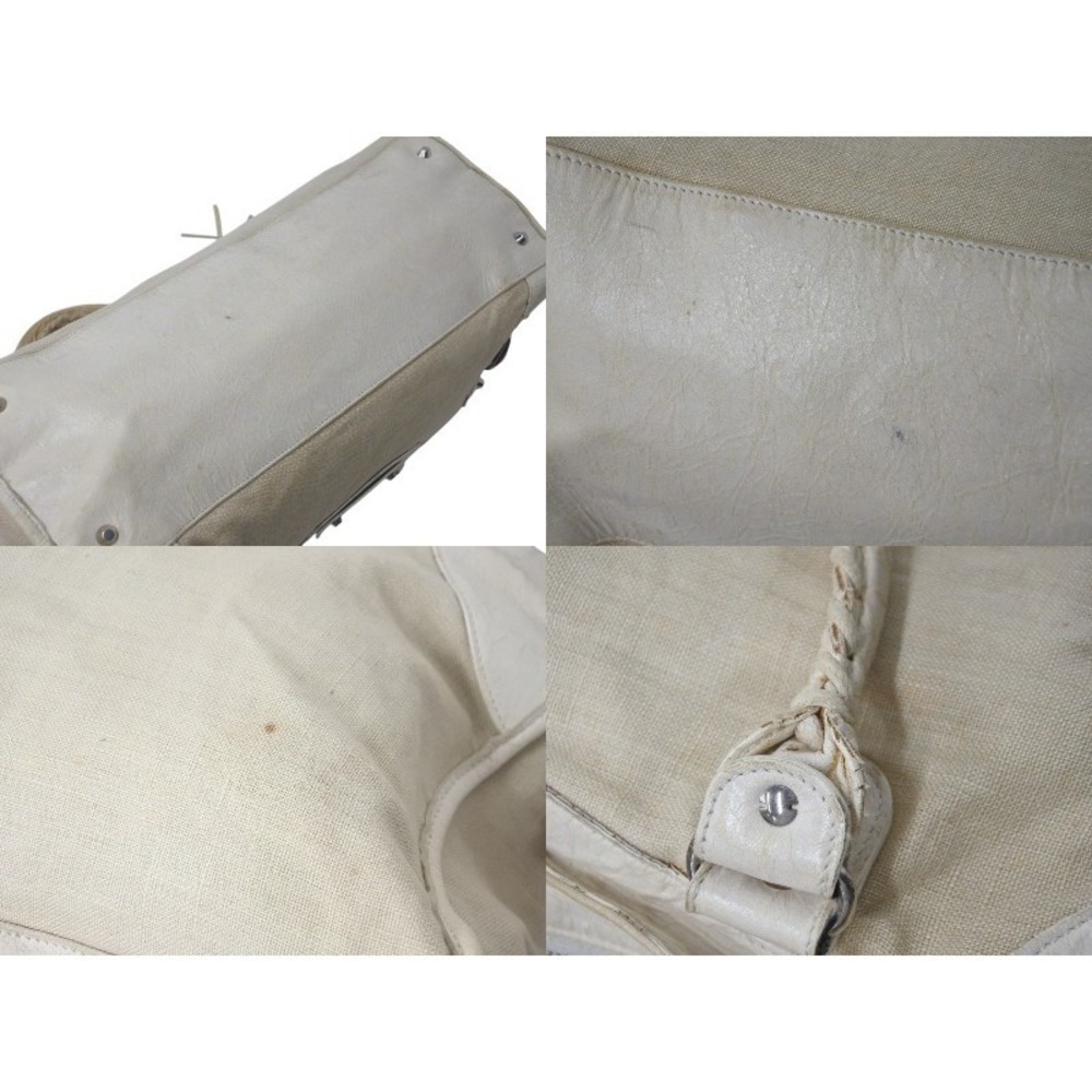 BALENCIAGA Part Time Handbag Shoulder Bag Cream Leather - Picture 9 of 10